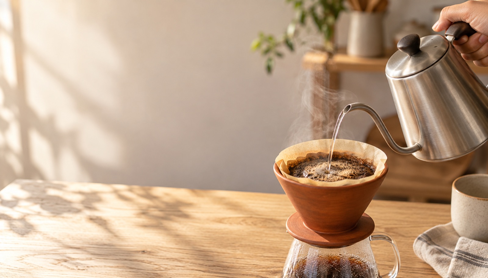 コーヒーのお湯の温度は何度?沸騰後の待ち方と、苦い・酸っぱいときの調整